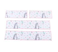 4Pcs Baby Bed Rail Polyester Teeth Protection Style Baby Bed Rail Solid Color Printing Bed Side Soft Rail (Type A)