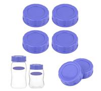 4pcs Baby Bottle Caps Compatible with Pigeon & Lansinoh Bottles, Leak-Proof Travel & Storage Lids Replacement (Purple)