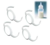 4pcs Baby Bottle Handles Compatible with Pigeon Gen 3, Easy Grip Ergonomic Bottle Holders for Babies Transitioning to Independent Drinking, Non Slip Design, Ideal for Baby Feeding Training, White