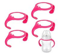 4Pcs Baby Bottle Handles for Tommee Tippee Ergonomic Non-Slip Grip BPA-Free Bottle Handles for 150ml & 250ml Newborn Infant Feeding Bottles Replacement Mam Bottle Handles (Pink)
