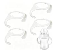4Pcs Baby Bottle Handles for Tommee Tippee Ergonomic Non-Slip Grip BPA-Free Bottle Handles for 150ml & 250ml Newborn Infant Feeding Bottles Replacement Mam Bottle Handles (White)