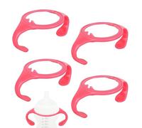 4pcs Baby Bottle Handles for Tommee Tippee, Ergonomic Non-Slip Grip BPA-Free Bottle Handles for Newborn Infant Feeding (Pink)