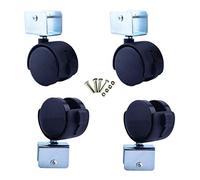4pcs Baby Crib Casters, Swivel Furniture Wheels with Brake, Heavy Duty Silent Rollers for Smooth Mobility and Safety, Universal U-Bracket Fit