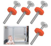 4pcs Baby Gate Fixtures M10 Stair Gate Screws Thread Spindle Rods Extra Long Stairgate Pressure Mounted Bolts Stairgate Pressure Fit Screws For Baby And Pet Safety Doors Walk Thru Door 10mm Orange