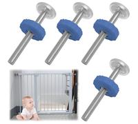 4pcs Baby Gate Fixtures M10 Stair Gate Screws Thread Spindle Rods Extra Long Stairgate Pressure Mounted Bolts Stairgate Pressure Fit Screws for Baby and Pet Safety Doors Walk Thru Door 10mm Blue