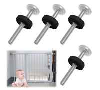 4pcs Baby Gate Fixtures M10 Stair Gate Screws Thread Spindle Rods Extra Long Stairgate Pressure Mounted Bolts Stairgate Pressure Fit Screws For Baby And Pet Safety Doors Walk Thru Door 10mm Black
