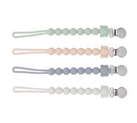 4pcs Baby Pacifier Chain Prevent Off Firmly Clamp Soft Silicone Pacifier Clip White Grey Green Pink Length: Baby Silicone Baby Pacifier ChainBaby Pacifier ClipSilicone Pacifier