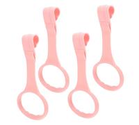 4Pcs Baby Pull Rings PP Portable Standing Assist Rings for Crib Pink