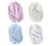 4Pcs Baby Romper Extender Pad Soft Cotton Fabric Fastener Attachment Adjustable Diaper Crotch Part Accessory Safe Infant Romper Extension Sheet
