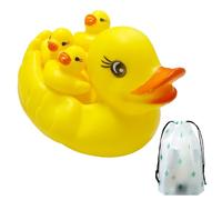 4PCS Baby Rubber Ducks for Bath Toys with 1PCS Beam Mouth Storage Bag,Family Swimming Pool Squeaky Float Duckies ,Toddlers Boys Girls Bathroom Classic Rubber Duck Toys,Large and Small Duckies Toy Sets