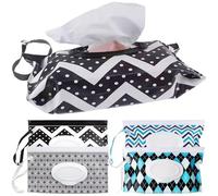 4Pcs Baby Wipes Dispenser 9.4x5.5" Portable Refillable Sealed & Dustproof Wet Wipe Holder with Lid Reusable for Diaper Bag.