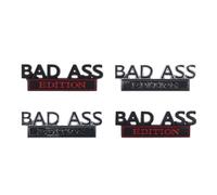 4PCS Bad Ass Edition Emblem, 3D Letter Car Decals Bad Ass Funny Car Bumper Door Badge Sticker Metal Car Logo Sticker Decorations for Universal Vehicle, Truck, RV, SUV