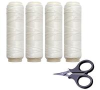 4Pcs Bait Elastic Sea Fishing Line, Clear 0.2mm Elastic Thread for Saltwater, Durable for Long-Distance Casting, with Compact Scissors & 4 Rolls Strong Line for Fishing Tackle