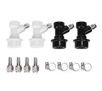 4PCS Ball Lock Keg Fittings Plastic Connector with MFL Threaded Adapter Clamp, for Homebrew Beer Dispensing Systems, Gas and Liquid Disconnects with 5/16in Barb