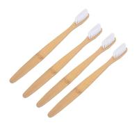 4pcs Bamboo Charcoal Manual Toothbrush with Nylon Bristles White