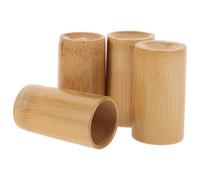 4pcs Bamboo Cupping Cups for Therapeutic Massage, Brown Polished Set | Portable Bamboo Kit, Simple Non Pump Design, Acupressure Use, Practical Reliable Cups for Body Care
