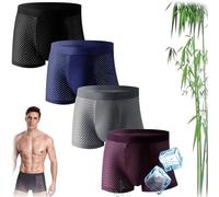4PCS Bamboo Fiber Boxer Briefs, Men's Boxer Shorts,Underwear For Men, Bamboo Mens Underwear Boxer Briefss,Bamboo Fibre Boxer Shorts - For All-Day Comfort (UK, Alpha, 4XL, Regular, Regular, Mixed)