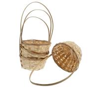 4pcs Bamboo Handheld Basket for Flowers and Fruit Home Storage