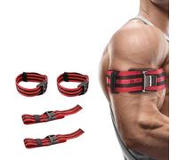 4Pcs Bands Blood Flow Restriction Bands for Arms Legs & Glutes for Occlusion Training Quick-Release Elastic Strap Ideal for Muscle Growth Without Heavy Weights (Red)