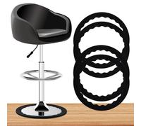 4pcs Bar Stool Leg Protectors Ring for 16.5" to 18.5" Round Base, Anti-Slip Bar Stool Silicone Cover No Noise & Scratches Chair Footrest Bottom Pads for Wooden Floor