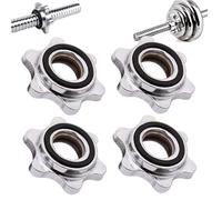 4PCS Barbell Collars Dumbbell Hex Nut 1x0.8inch Spin-Lock Barbell Clamps Exercise Accessories Anti-Slip Universal Weight Clips for Bars Barbells DumbbellsBarbell Collars