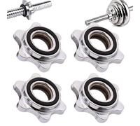 4PCS Barbell Collars Dumbbell Hex Nut 1x0.8inch Spin-Lock Barbell Clamps Exercise Accessories Anti-Slip Universal Weight Clips for Bars Barbells Dumbbells, Collars