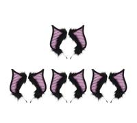 4pcs Bat Ears Headband Halloween Season Gothic Faux Fur Costume Party
