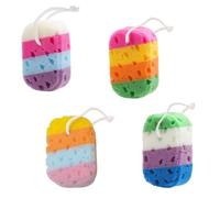 4Pcs Bath Sponge, Bath Sponges for Adults,Exfoliating Bath Sponges for Shower, Men Women & Kids Dense Foam for Gentle & Deep Cleansing, Ultra-Soft for Sensitive Dry Skin