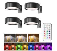 4Pcs Battery Operated Picture Lights for Wall - 13 RGB Color & Adjustable Brightness, Wireless Magnetic Poster Frame LED Stick to Wall Art Drawing Paint Lamp Gift for Home Office Gallery Christmas