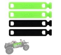 4PCS Battery Straps for SCX30 RC Cars, Stretchable Rubber Battery Strap Reusable Cable Straps Replacement Upgrade Parts for Axial SCX30, 2pcs Green & 2pcs Black