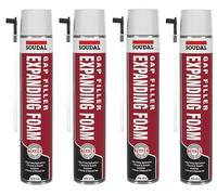 4PCS Bazaarist Soudal Hand-Held Expanding Foam 750ml - Self-Expanding Polyurethane (PU) Gap Filler, Thermal & Acoustic Insulation, Interior & Exterior Use, Sandable & Paintable
