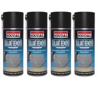 4PCS Bazaarist Soudal Sealant Remover Spray 400ml - Fast-Acting, Drip-Free Aerosol for Silicone & MS Polymer Removal on Multiple Surfaces