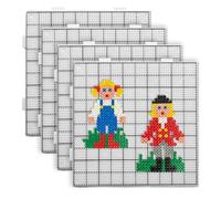 4Pcs Beads Pegboards, for 2.6mm Fuse Beads Boards, Square, DIY Bead Pegboard Frame Puzzle Bead Boards, for Adults Teens Beginners Pattern Making Beading Art Projects