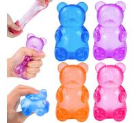 4PCS Bear Squishy Fidget Toys, Sugar Squishy Nee Bear Stress Balls for Adults Kids, Doh Nice Ice Cube Squeeze Sensory Fidget Toys for Autism Anxiety Relief Stocking Fillers.