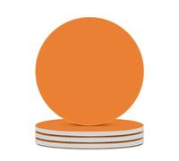 4PCS Beauty Burnt Orange Coasters Non-Slip Round Drink Coasters with Ceramic Stone and Cork Base, Heat Resistant Absorbent 33.00Stone Coaster Set for Kinds of Mugs and Cups, 4 Inch