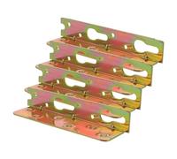 4pcs Bed Rail Brackets Carbon Steel Hook Plate for Bed Frames | Double Hook Slot, Elongated Thickened Build, Anti Wobble Support, for Headboards and Footboards