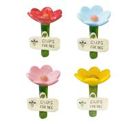 4pcs Bee Watering Station for Garden, 2026 New Flower-Shaped Resin Pollinators Feeder, BeeCups For Thirsty Bees Garden, Resin Flower Cups For Bees, Garden Lawn Patio Pollinators Feeder Accessories