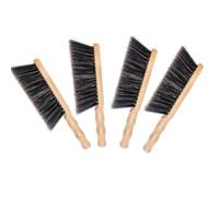 4Pcs Beech Wood Hand Brush&Natural Solid Wooden Round Handle Brushes,5 Rows of Soft Bristles 11.8" Hand Broom for Cleaning Dusting Stair,Garden,Bed,Sofa,Furniture,Brick,Floor