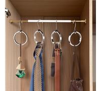 4pcs Belt Hanger Stainless Steel Scarf Hanger Ring Space Saving 360° Rotating Wardrobe Organizer Multipurpose Closet Purse Hanger for Bag Hats Ties Scarves