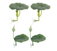4pcs Betta Fish Leaf Hammock ABS Resting Spot, with Suction Cup Green | Simulated Lotus Leaf Décor, Stable Spawning Support, Easy Cleaning, for Aquarium and Fish Tank Use