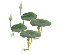 4pcs Betta Fish Leaf Hammock with Suction Cup, Green Abs | Simulated Lotus Leaf, Secure Mounting for Tank Use, Supports Resting or Spawning Behaviors, Realistic Décor