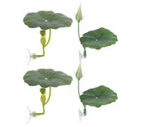 4pcs Betta Fish Lotus Leaf Hammock with Secure Suction Cup Green Abs