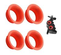 4PCS bicycle brake caliper cover kit, colored cover ring four-piston caliper kit, colored caliper ring set suitable for hydraulic four-piston MT5 MT7 bicycle brakes (Red)