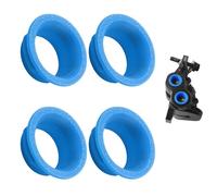 4PCS bicycle brake caliper cover kit, colored cover ring four-piston caliper kit, colored caliper ring set suitable for hydraulic four-piston MT5 MT7 bicycle brakes (Blue)