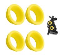 4PCS bicycle brake caliper cover kit, colored cover ring four-piston caliper kit, colored caliper ring set suitable for hydraulic four-piston MT5 MT7 bicycle brakes (Yellow)