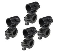 4pcs Bicycle Clamp Lamp Bike Flashlight Bracket with Adjustable Angle | Bike Torch Holder, Abs Build, Secure Clip Fit for 2 to 3cm Flashlights, Black Finish