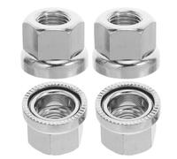 4pcs Bicycle Flange Locking Nuts M9 Serrated Carbon Steel for Rear Hub | Anti Slip, Prevents Loosening, Easy Installation, Silver Finish, Track Cycling and Urban Riding Use