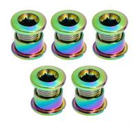 4PCS Bike Double Chainring Bolts 10B21 Steel 7mm Bicycle Chainwheel Screws for Mountain Road Bike Large Middle Chainrings Installation Vacuum Plating Multicolor 12mm Diameter(5Pcs)