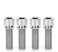 4Pcs Bike Handlebar Stem Bolts Screw Bicycle Titanium Alloy Stem Inner Hex Screws M7x25mm External Flange Hex Drive Screws (#1)