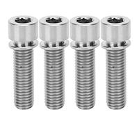 4Pcs Bike Handlebar Stem Bolts Screw Bicycle Titanium Alloy Stem Inner Hex Screws M7x25mm (Titanium primary color)